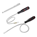 3 Stück Magnetheber Magnetstabgreifer mit 500mm Flexibler Schwanenhals, Tragbares Flexibel...