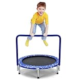 COSTWAY Ø 92cm Mini Trampolin, Fitness Trampolin faltbar, Kindertrampolin bis 150kg belastbar,...