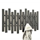 DanDiBo Wandgarderobe Schwarz Metall Modern 96637 Garderobe Wand mit Haken Garderobenleiste...