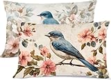 Kissenbezug 45 x 70 Marineblau Kissen 45x70 Vogel Kopfkissenbezug Super Weich Kopfkissen Bettwaren,...