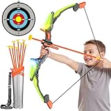 Hollyhi Pfeil- und Bogenset für Kinder, LED-beleuchtetes Bogenschießset-Spielzeug mit 10 Pfeilen,...