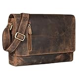 STILORD 'Davis' Messenger Bag Leder 13 Zoll Laptop Tasche Vintage Umhängetasche Schultertasche für...