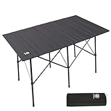 EVER ADVANCED Campingtisch Klappbar 116X70CM für 4-6 Personen Klapptisch 80KG Belastbar, Aluminium...