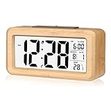 Wecker,Digitaluhr,Digital Wecker Uhr Mit Großer Lcd Display Datum Und Temperatur Anzeige Mit Snooze...
