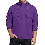Herren Leichte wasserdichte Softshelljacke mit abnehmbarer Kapuze, gesteppter winddichter...