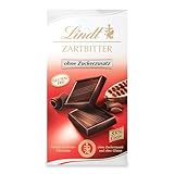 Lindt Schokolade Zartbitter ohne Zuckerzusatz | 100 g Tafel | Feinste mit 55 % Kakao ohne und ohne...