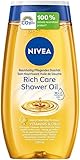 NIVEA Reichhaltig Pflegendes Duschöl (200 ml), sanftes Duschgel mit natürlichen Ölen und...