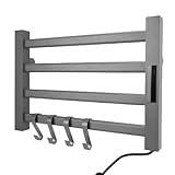 Brrnoo Elektrisch Beheizter Handtuchhalter, Smart Control, Wandmontierter Handtuchwärmer, Grau, 4...