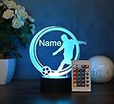 Optechvisual Personalisierte Fußball Lampe für Fußballer Jugendliche und Erwachsene Lampe als...