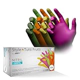AMPri Nitrilhandschuhe, bunt, Farbenmix, 96 Stück/Box, Größe M, puderfrei, Style tutti frutti by...