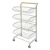 Alnemy Verkaufsständer mit 4 Körben Rollständer Stapelkorb Wühlkorb Warenständer...