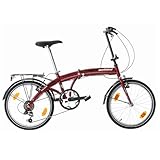 Multibrand PROBIKE Folding 20 Zoll Klapprad, Faltrad, 6 Gang, Herren-Fahrrad & Jungen-Fahrrad,...