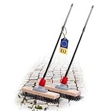Novaliv 2X Robuster Drahtbürste mit Stiel Basic Stahlbesen mit Teleskopstiel Effiziente...