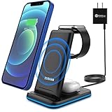3 in 1 Ladestation für Apple, kompatibel mit iPhone 16 15 14 13 12 11/X/8, für iWatch & AirPods...