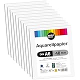 perfect ideaz • 40 Blatt Aquarellpapier DIN-A6, 290 g/m², Watercolor Paper säurefrei,...