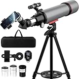 Aurosports Astronomie Teleskop Erwachsene - 90mm Aperture 600mm Refraktor Teleskop Kinder - Kinder...