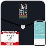 Fitleap Waage mit Körperfett- & Muskelanalyse bis 180kg, mit großen Display & App, Personenwaage...