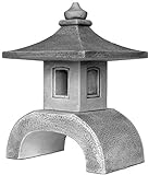 gartendekoparadies.de Große Massive Moderne Yukimi Oki Gata japanische Steinlaterne aus Steinguss