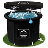 B&Y Eisbad Tonne für Athleten mit Abdeckung, 90cm Ø Groß tragbares Ice Bath tub für...