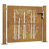 vidaXL Gartentor, Gartentür mit Bambus-Design, Abschließbar Hoftor Eingangstor für Garten...