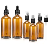 Zikenis 5-teilige Braun Zerstäuber Sprühflasche, 2x100ml 3x50ml mit UV-Schutz, Austauschbare...