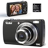Rollei Powerflex Compact Digitalkamera 64MP 5K Fotoapparat mit Dual Lens 5X Optischer Zoom AutoFocus...