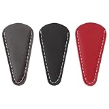 UKCOCO 3 Stück Scherenschutzhüllen aus Pu Leder Scheren Sicherheitshülle in Schwarz Khaki und...