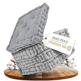 Gräfenstayn® 4er-Set Sitzkissen Stuhlkissen 40x40x8cm für Indoor und Outdoor aus 100% Baumwolle...