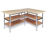 Ondis24 Werkstatt-Set Ecklösung Sparfuchs-Uwe 180 x 120 x 92 cm (H), 2X Werkbank aus Metall,...