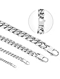 Inscca Kette Herren Edelstahl Dünn Choker 45 cm Panzerkette 6 mm Kette Junge Damen Panzerkette...