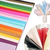 Seidenpapier 70x50 cm, 60 Blatt Bunt Seidenpapier zum Verpacken, 16 g/m Transparentpapier...