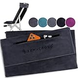 ZENACROSS - Fitness Handtuch Mikrofaser 120x50 - Schnelltrocknend, Reißverschlusstasche - Weiches...