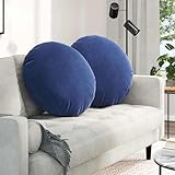 Gecheer Sitzkissen 2 Stück Polizeiblau Ø 60 x 21 cm Samt, Stuhlkissen Polster Sitzpolster Indoor...