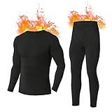 SIMIYA Herren Thermounterwäsche Set, warme Unterwäsche mit Innenfleece, Ultraleicht Oberteil und...