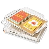 VINATO Transparente stapelbare Aufbewahrungsbox mit Deckel, für A4 Dokumente – 2er Set...