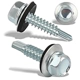 80 Stück Selbstschneidende Schrauben 5.5x25 mm Trapezblechschrauben Blechschrauben Schrauben Mit...