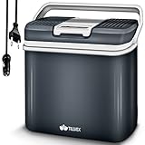 tillvex Kühlbox elektrisch 24L | Mini-Kühlschrank 230 V und 12 V für KFZ Auto Camping | kühlt &...