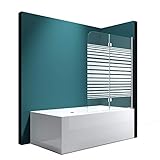 Mai & Mai Duschwand für Badewanne faltbar Faltwand 180° Sicherheitsglas mit NANO-Versiegelung...