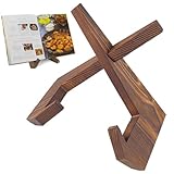 MeoZynxadril Kochbuchhalter, Buchständer aus Holz, Kochbuchständer, Buchhalter Rezepthalter,...