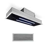 Klarstein High Line Deckenhaube - Einbau, 90 cm, 410 m3/h, Umluft und Abluft, 3 Stufen, LED,...