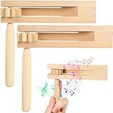 Holzratsche Geräusche Maker, 2 Stück Ratsche aus Holz, Holz Rassel Ratsche für Kinder,...