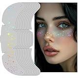 AOOTUERL Glitzer Gesicht Sommersprossen Tattoo, 6 Stück Holographische Multichrome Glitter Freckles...