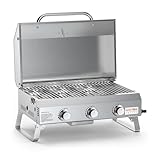 Onlyfire 3 Brenner Tragbarer Gasgrill | Tischgasgrill mit Grillrost | 7Kw | Grillfläche 56,5 × 34...