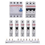 ABB Set 1x FI-Schutzschalter F204A-40/0,03 + 1x Sicherungsautomat S203-B16 + 5X Sicherungsautomat...