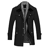 Allthemen Wintermantel Herren Slim Fit Kurzmantel Herren Wolle Warm Mantel Wollmantel Mantel Winter...