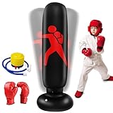 Ninonly Boxsack für Kinder 160cm mit Boxhandschuhen und Luftpumpe Punchingball Kinder Perfekt für...