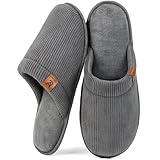 VeraCosy Herren Scuff Cord Hausschuhe Atmungsaktive Weiche Memory Foam Indoor Outdoor Herbst Sommer...