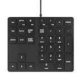 Qisan Numeric Keypad Wired Numpad 34 Tasten Tragbare Tastatur USB Externe Mini Slim Tastatur...
