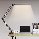 BIENSER Schreibtisch Lamp, Schreibtischlampe LED Klemmbar, 1100LM Schwenkarm Architektenlampe, Büro...