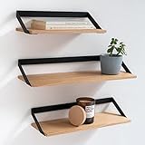 Kazai. Wandregal-Set -Finn- | Hängende Regale aus Metall und Echtholz-Veneer | Wanddeko und Ablage...